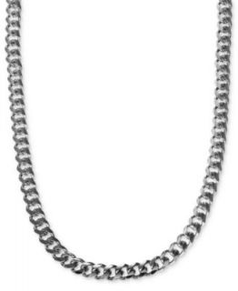 Mens Sterling Silver Curb Link Necklace   Necklaces   Jewelry & Watches