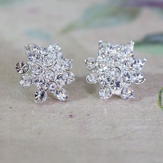 crystal cluster stud earrings by anusha