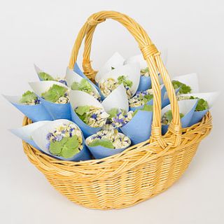 biodegradable petal wedding confetti basket by shropshire petals