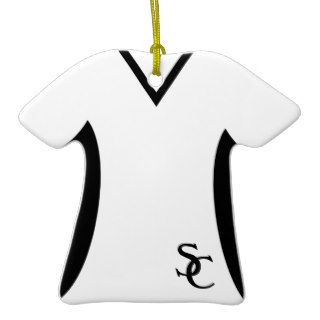 Football Jersey White Red Black Ornaments