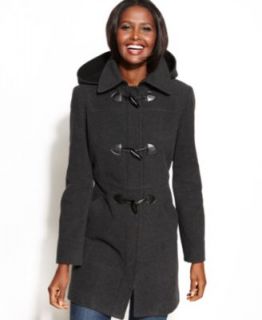 Tommy Hilfiger Hooded Faux Fur Trim Toggle Front Duffle Coat   Coats   Women