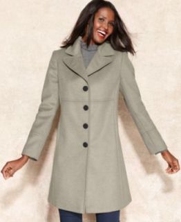 Larry Levine Petite Coat, Double Breasted Shawl Collar Wool Blend   Coats   Women