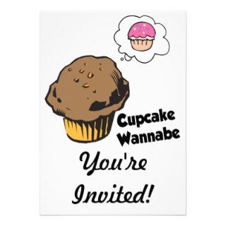 Cupcake Wannabe Muffin Personalized Announcement