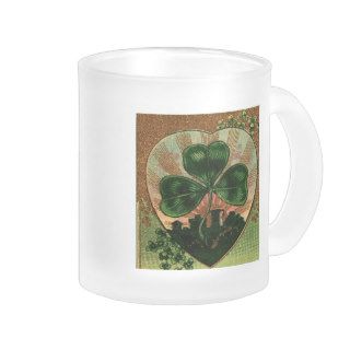Vintage Shamrock Irish Heart Castle Motif Mug