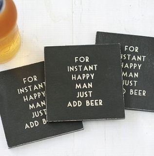 'happy man' black coaster by country touches