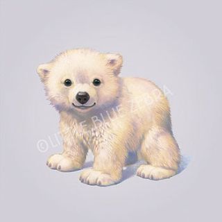 illustrated polar bear print by little blue zebra