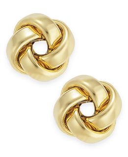 14k Gold Earrings, Polished Love Knot Stud Earrings   Earrings   Jewelry & Watches