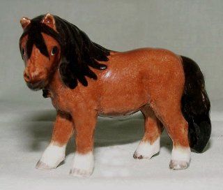 HORSE Shetland Pony Bay Stands New MINIATURE Figurine Porcelain KLIMA L7873A   Collectible Figurines