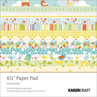 Kaisercraft Fine and Sunny Scrap Pad, 6.5 x 6.5in   40 Sheets