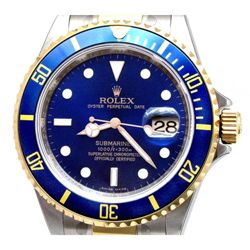 Pre Owned Gents Rolex 18K Yellow Gold And Stainless Steel Oyster Perpetual Submariner Watch Men's Pre Owned Rolex Watches