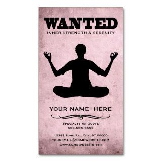 wanted  inner strength & serenity business card template