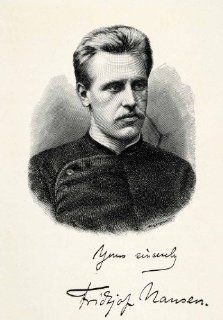 1907 Wood Engraving Fridtjof Nansen Explorer Portrait Wedel Jarlsberg Norwegian   Original Engraving   Prints