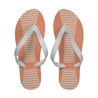 Coral Cream Chevron Zig Zag Color Block Curve Sandals