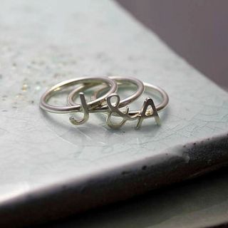 initial stacker ring by posh totty designs boutique