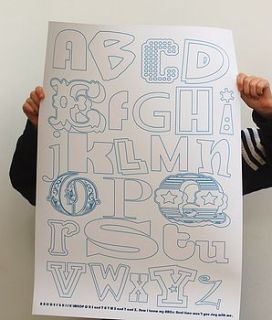 alphabet 'colour it yourself' poster by i love design