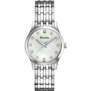 Bulova 96P142 Ladies Silver Diamonds Bracelet Watch Watches