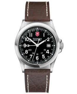 Victorinox Swiss Army Watch, Mens Brown Leather Strap 24798   Watches   Jewelry & Watches