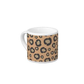 Animal Print, Spotted Cheetah   Black Brown Espresso Cup