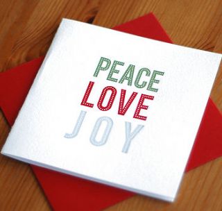 12 letterpress christmas cards peacelovejoy by stamp studio + paperie
