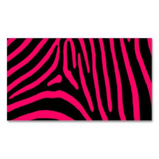 Hot Pink Zebra Stripes Business Card Template