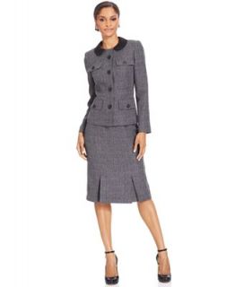 Le Suit Skirt Suit, Tweed Blazer & Pleated Hem Skirt   Suits & Suit Separates   Women
