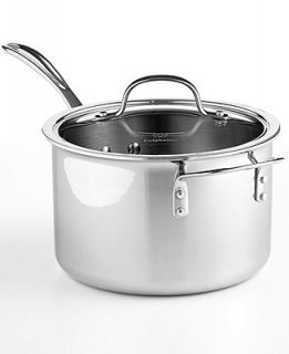 Calphalon Tri Ply Stainless Steel 4.5 Qt. Covered Saucepan   Cookware   Kitchen