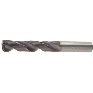 Cobra Carbide 55000 BlackMamba Micro Grain Solid Carbide 5XD Coolant Fed Hi Performance Drill Bit, TiAlN Coated, Round Shank, Spiral Flute, 140 Degrees Split Point, 1/4" Size, 3.58" Length (Pack of 1)