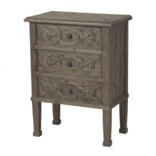 Sterling Industries 137 017 Lindrick   33" 3 Drawer Chest, Natural Aged Wood Tone/White Hand Rubbed Antique Finish