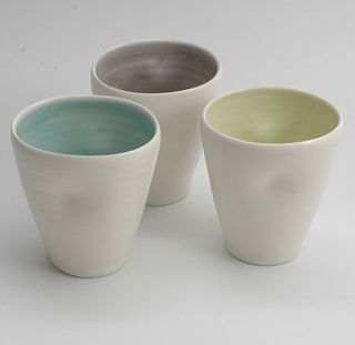 handmade dimpled cup by linda bloomfield