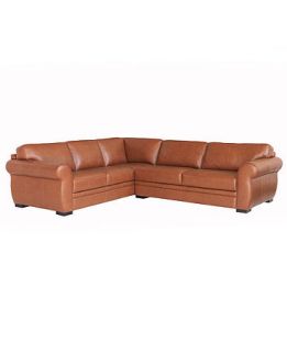 Carmine Leather Sectional Sofa, 2 Piece (Sofa and Apartment Sofa) 113W x 98D x 35H   Furniture