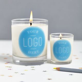 personalised scented company candle by hearth & heritage scented candles