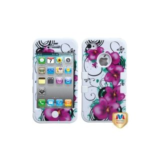 MYBAT Morning Petunias/ White TUFF Hybrid Case for Apple iPhone 4 Eforcity Cases & Holders