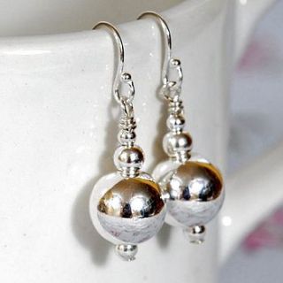 polished silver ball earrings by sophie jones jewellery
