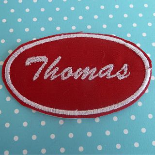 custom personalised embroidered name patches by laura windebank