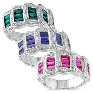Miadora Sterling Silver Emerald, Sapphire or Ruby Ring Miadora Gemstone Rings