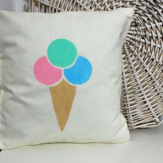 hand printed ice cream cushion by yeyah