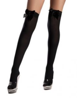 Costume Adventure Women's Plus Size Black Opaque Thigh High Stockings Adult Exotic Hosiery Clothing