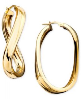 14k Gold Earrings, Figure 8 Hoop Earrings   Earrings   Jewelry & Watches