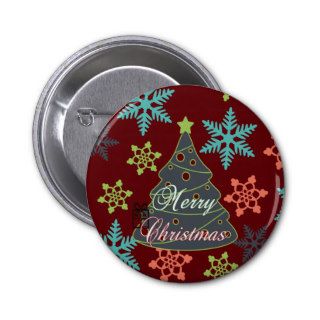 Merry Christmas Tree Snowflakes Holiday Gifts Buttons