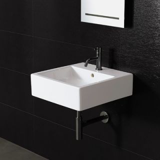Bissonnet Area Boutique Ice Medium Square Ceramic Bathroom Sink