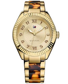 Tommy Hilfiger Watch, Womens Tortoise and Gold Tone Stainless Steel Bracelet 41mm 1781347   Watches   Jewelry & Watches
