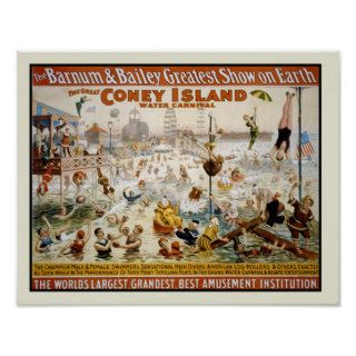 The Great Coney Island Water Carnival Poster