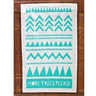 'more trees please' tea towel by yoke