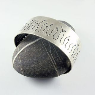 handmade allium silver cuff bracelet by camali design