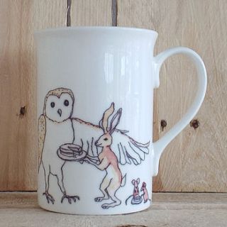 owl hare and mice design mug by mellor ware