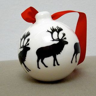 handmade reindeer christmas bauble by aiga & ginta