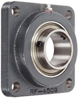 Browning VF4S 132S Intermediate Duty Flange Unit, 4 Bolt, Setscrew Lock, Regreasable, Contact and Flinger Seal, Cast Iron, Inch, 2" Bore, 4 3/8" Bolt Hole Spacing Width, 5 5/8" Overall Width Flange Block Bearings Industrial & Scientifi