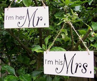 'i'm his…' and 'i'm her…' wedding signs by bobby loves rosie