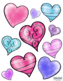 Flirty Hearts Wall Sticker Girls Peel and Stick Wall Decals   Childrens Wall D?cor