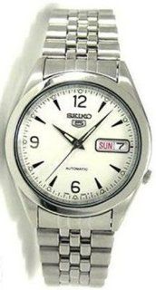 Seiko Men's SNK131K Silver Stainless Steel Automatic Watch with White Dial Seiko Watches